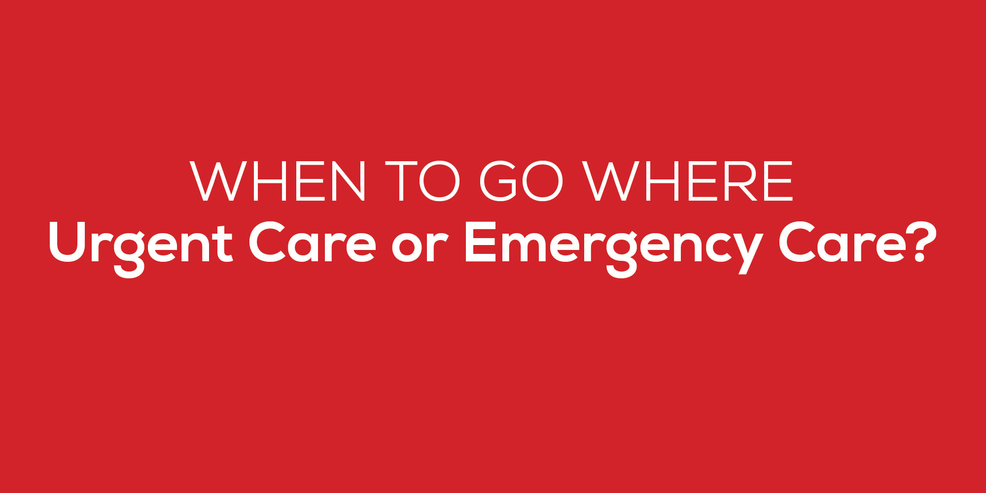 Urgent vs Emergency